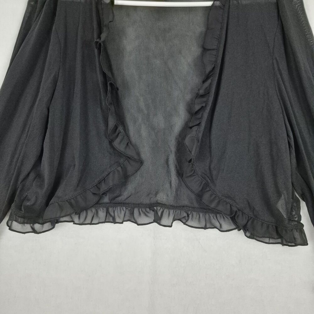 Sangria Black X Large Ruffled Sleeve Sheer Cover Up Cardigan Whimsigoth Romantic - Picture 6 of 13